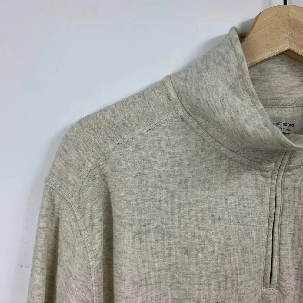 J.Crew Men's Double Knit Half Zip Long Sleeve‎ Cotton Pullover Sweatshirt Size L